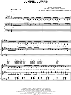 Jumpin, Jumpin Sheet Music by Destiny's Child - Piano/Vocal/Guitar