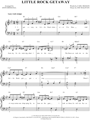 Little Rock Getaway Sheet Music by Joe Sullivan - Piano/Vocal/Chords