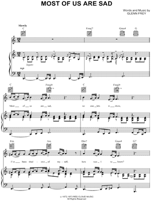 Most of Us Are Sad Sheet Music by The Eagles - Piano/Vocal/Guitar