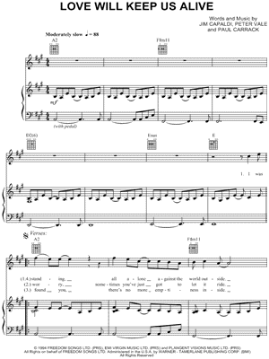 Love Will Keep Us Alive Sheet Music by The Eagles - Piano/Vocal/Guitar