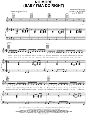 No More Sheet Music by 3LW - Piano/Vocal/Guitar, Singer Pro