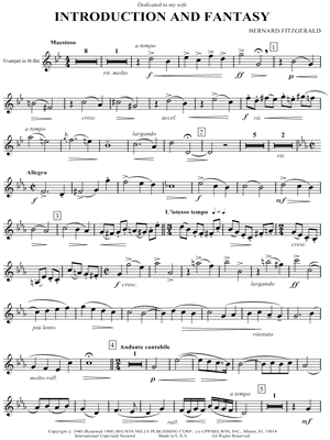 Introduction and Fantasy - Trumpet Sheet Music by Bernard Fitzgerald - Trumpet Part