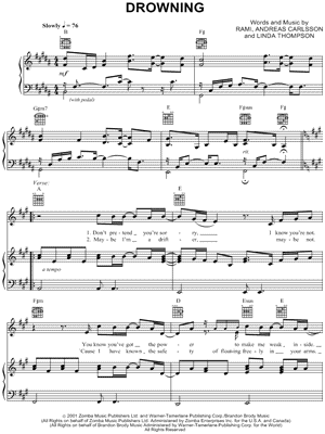 Drowning Sheet Music by Backstreet Boys - Piano/Vocal/Guitar
