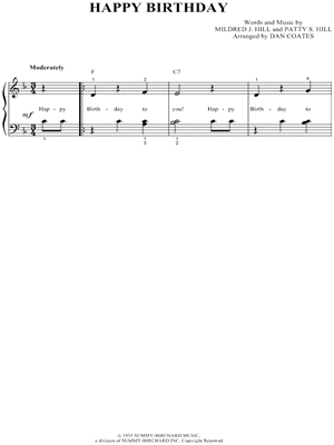 Image of Mildred Hill - Happy Birthday Sheet Music (Digital Download) Image of Mildred Hill - Happy Birthday Sheet Music (Digital Download)