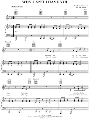 Why Can't I Have You Sheet Music by The Cars - Piano/Vocal/Guitar, Singer Pro