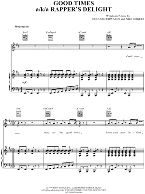 Good Times Sheet Music by Chic - Piano/Vocal/Guitar