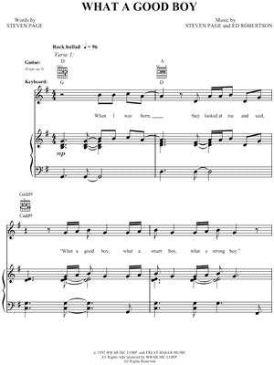 What a Good Boy Sheet Music by Barenaked Ladies - Piano/Vocal/Guitar