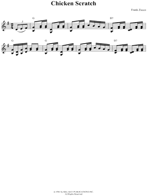 Image of Traditional Chicken Scratch Sheet Music Digital Download 