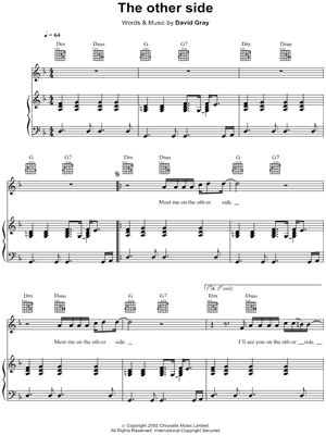 The Other Side Sheet Music by David Gray - Piano/Vocal/Guitar, Singer Pro