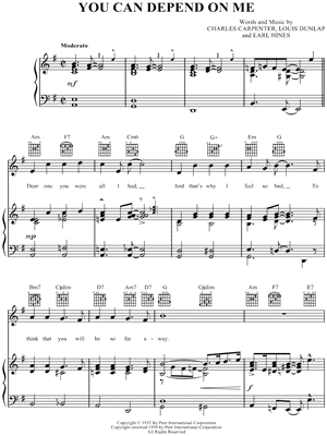 You Can Depend on Me Sheet Music by Charles Carpenter - Piano/Vocal/Guitar