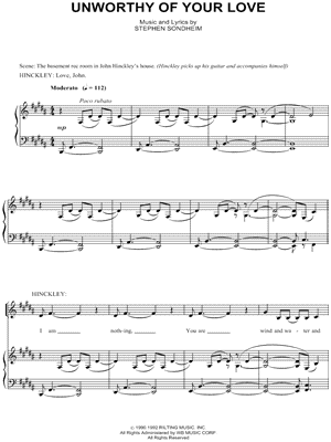 Unworthy of Your Love Sheet Music from Assassins - Duet, Singer Pro