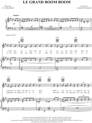 Le Grand Boom Boom Sheet Music from Little Me - Piano/Vocal/Guitar