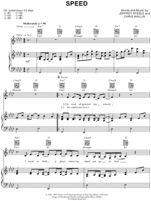 Speed Sheet Music by Montgomery Gentry - Piano/Vocal/Guitar