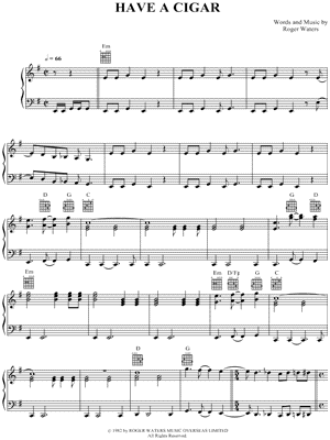 Have a Cigar Sheet Music by Pink Floyd - Piano/Vocal/Guitar