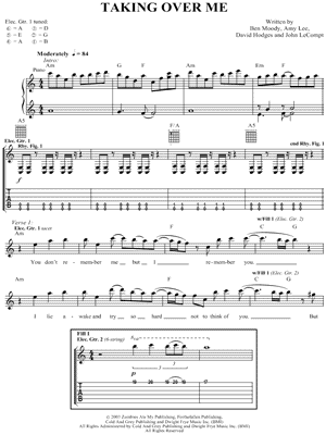 Taking Over Me Sheet Music by Evanescence - Guitar TAB