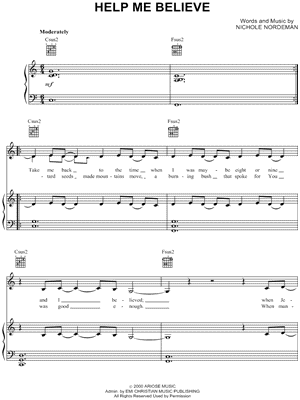 Help Me Believe Sheet Music by Nichole Nordeman - Piano/Vocal/Guitar