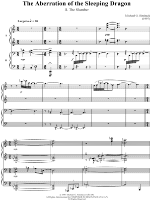 II. The Slumber Sheet Music by Michael G. Sinshack - 1 Piano 4-Hands
