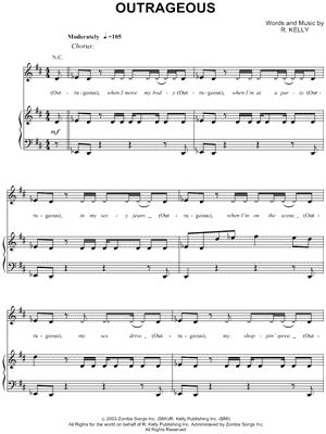 Image of Britney Spears Outrageous Sheet Music Digital Download 