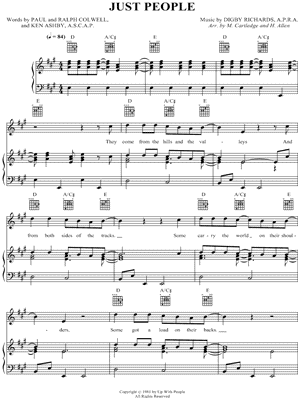 Just People Sheet Music by Up With People - Piano/Vocal/Guitar