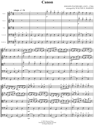 Image of Johann Pachelbel - Canon Sheet Music (Digital Download)