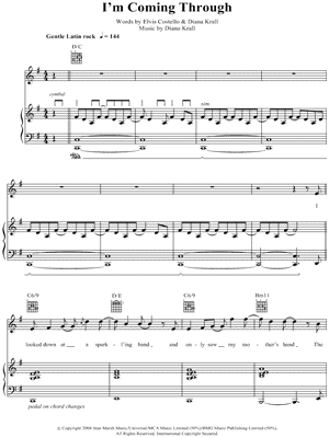I'm Coming Through Sheet Music by Diana Krall - Piano/Vocal/Guitar, Singer Pro