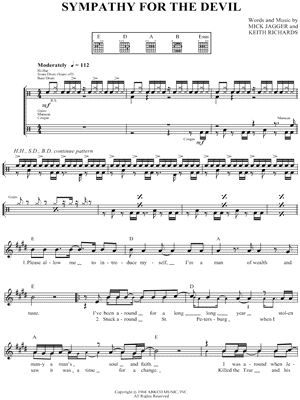 The Rolling Stones - Sympathy for the Devil - Sheet Music (Digital Download)