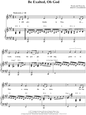 Be Exalted, Oh God Sheet Music by Brent Chambers - Piano/Vocal, Singer Pro