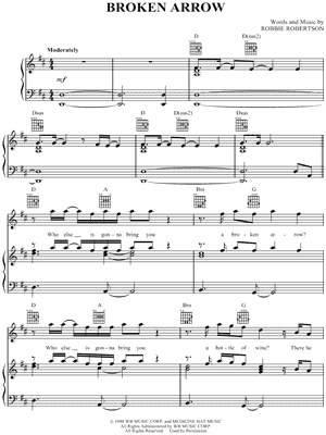 Broken Arrow Sheet Music by Rod Stewart - Piano/Vocal/Guitar