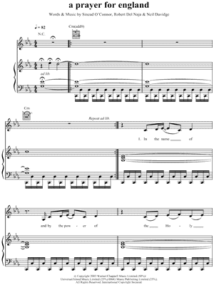 A Prayer for England Sheet Music by Massive Attack - Piano/Vocal/Guitar, Singer Pro