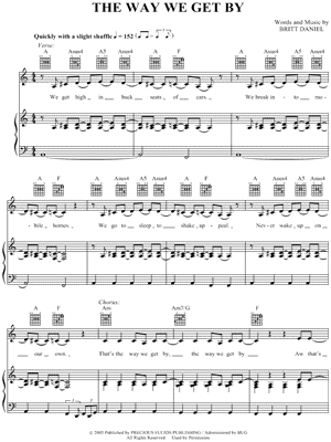 The Way We Get By Sheet Music by Spoon - Piano/Vocal/Guitar
