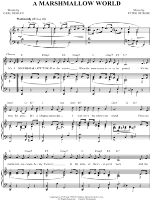 A Marshmallow World Sheet Music by Peter De Rose - Piano/Vocal/Chords