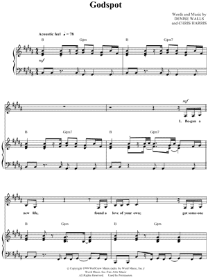 Godspot Sheet Music by Anointed - Piano/Vocal/Chords