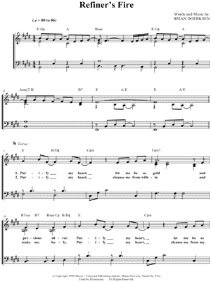 Refiner's Fire Sheet Music by Brian Doerksen - Piano/Vocal/Chords