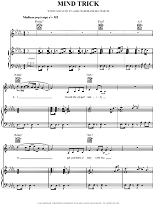 Mind Trick Sheet Music by Jamie Cullum - Piano/Vocal/Guitar