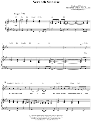 Seventh Sunrise Sheet Music by Michael Card - Piano/Vocal/Chords