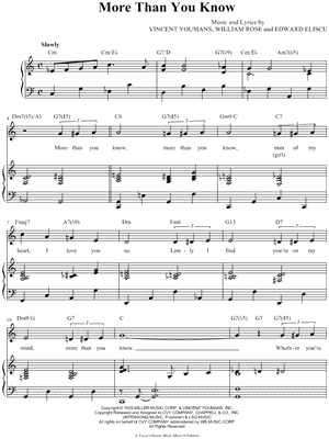 More Than You Know Sheet Music from Great Day - Piano/Vocal/Chords, Singer Pro