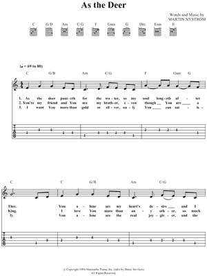 As the Deer Sheet Music by Salvador - Guitar TAB
