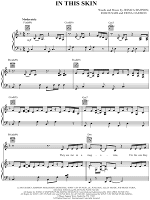 Image of Jessica Simpson - In This Skin Sheet Music (Digital Download)