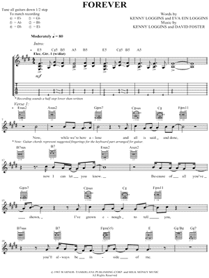 Forever Sheet Music by Kenny Loggins - Guitar TAB