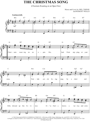 Nat King Cole "The Christmas Song" Sheet Music - Download & Print