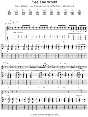See the World Sheet Music by The Kooks - Guitar TAB