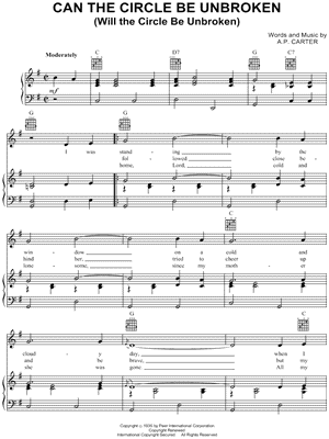 Can the Circle Be Unbroken Sheet Music by The Nitty Gritty Dirt Band - Piano/Vocal/Guitar