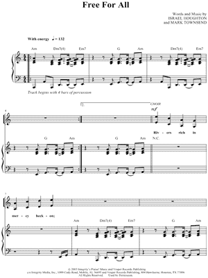 Free for All Sheet Music by Israel & New Breed - Piano/Vocal/Chords