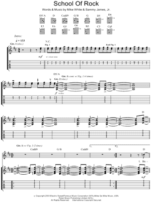 School of Rock Sheet Music by School of Rock - Guitar TAB