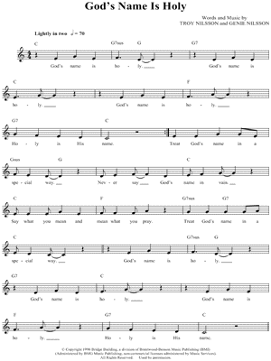 God's Name Is Holy Sheet Music by Troy Nilsson - Leadsheet