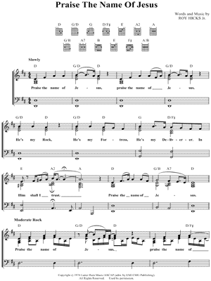 Praise the Name of Jesus Sheet Music by Praise & Worship - Piano/Vocal/Guitar