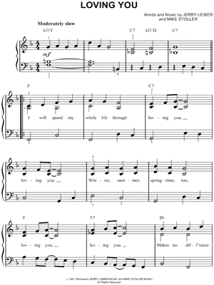 Loving You Sheet Music by Elvis Presley - Easy Piano