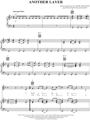 Another Layer Sheet Music by Jonathan McLaughlin - Piano/Vocal/Guitar