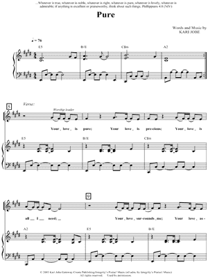 Pure - 5 Prints Sheet Music by Gateway Worship - SATB Choir + Piano