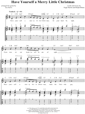 Have Yourself a Merry Little Christmas Sheet Music by Ralph Blane - Guitar TAB